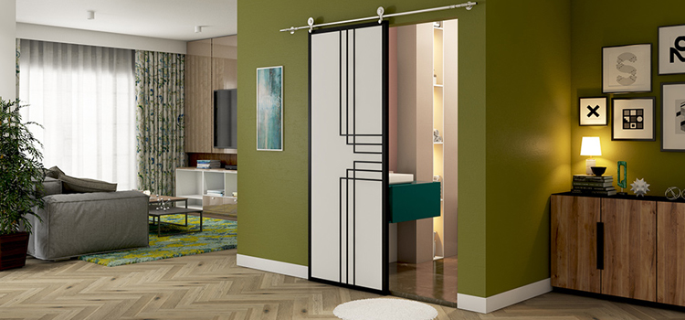 sliding bathroom door installation in Hughson